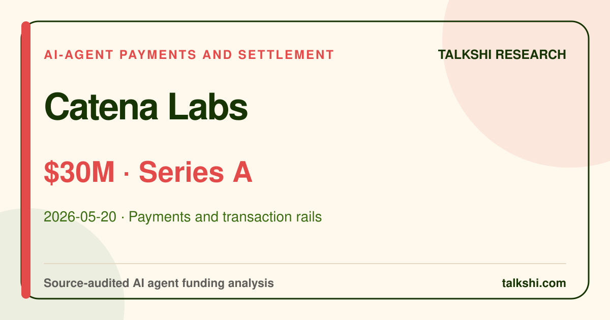 Catena Labs $30M Series A AI funding analysis