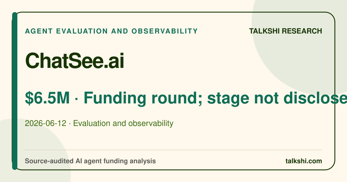 ChatSee.ai $6.5M Funding round; stage not disclosed AI funding analysis