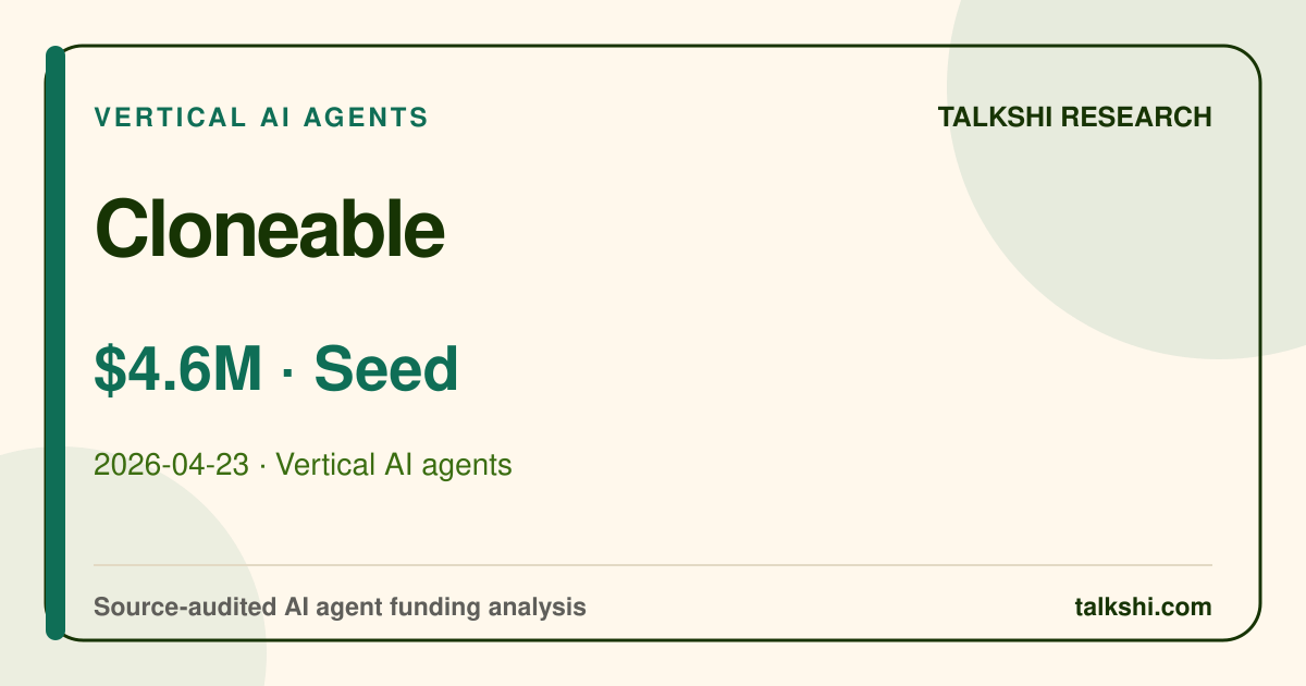 Cloneable $4.6M Seed AI funding analysis