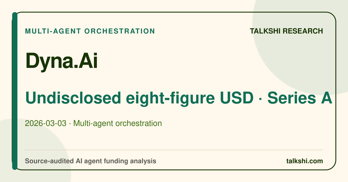 Dyna.Ai Undisclosed eight-figure USD Series A AI funding analysis