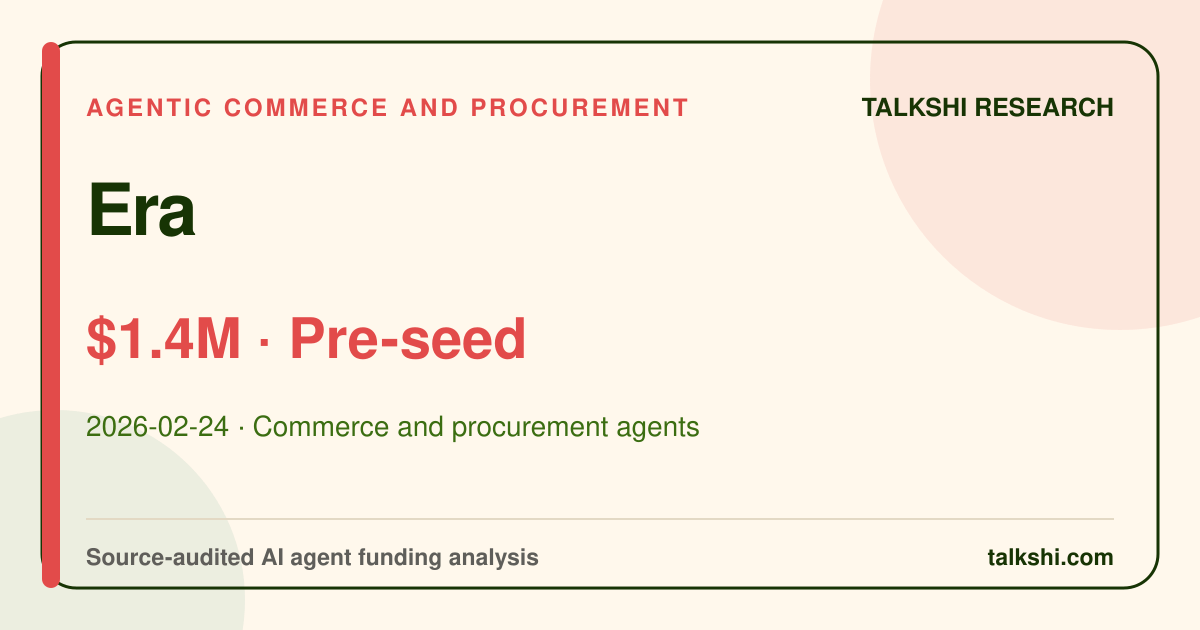 Era $1.4M Pre-seed AI funding analysis