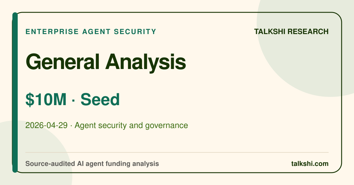 General Analysis $10M Seed AI funding analysis