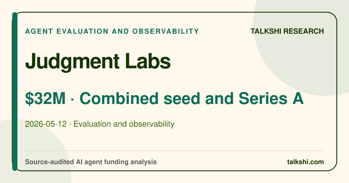 Judgment Labs $32M Combined seed and Series A AI funding analysis