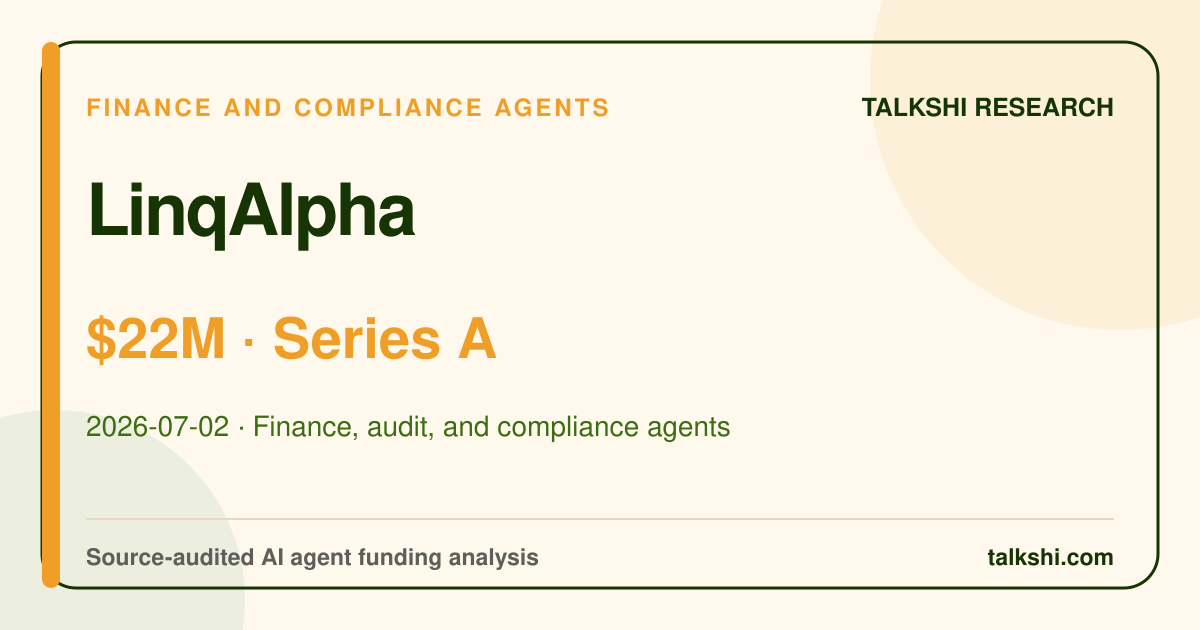 LinqAlpha $22M Series A AI funding analysis