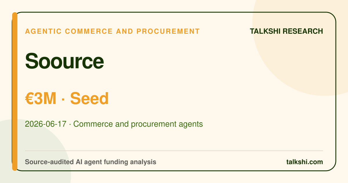 Soource €3M Seed AI funding analysis
